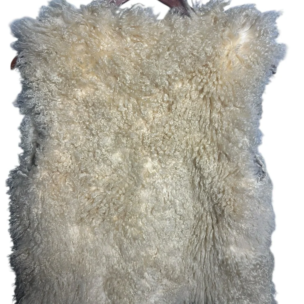 Adolfo Leigh’s Mohair Alpaca Vest Satin Lined Cream S - Picture 3 of 8